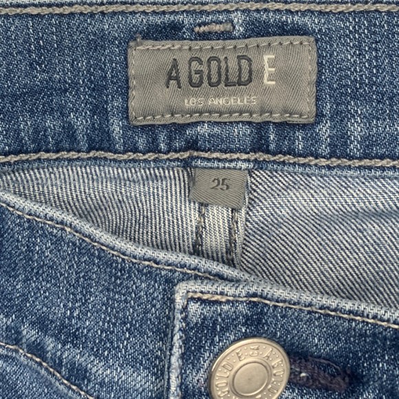 Agolde Women Sophie High Rise Distressed Skinny Jeans Size 25 Blue Stretch Denim - Picture 3 of 16